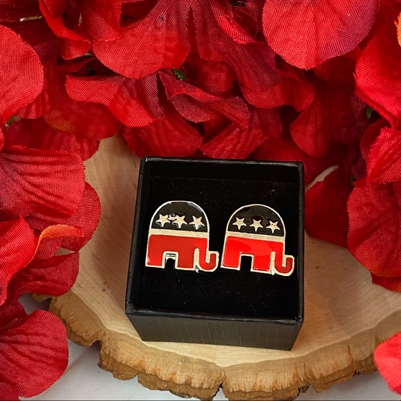 Republican U.S.A. GOP Elephant Cufflinks - Picture 13 of 15